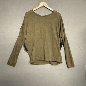 Ya Los Angeles Large Split Sides and Back Olive Green Cotton Long Sleeves